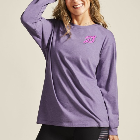 Peloton Tops - PELOTON Oversize purple Long Sleeve Tee